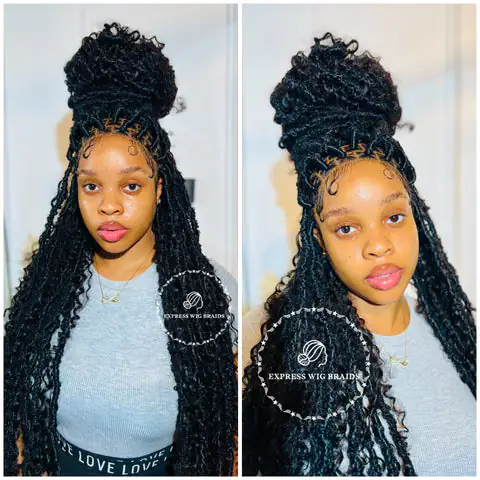 Human hair braided wigs