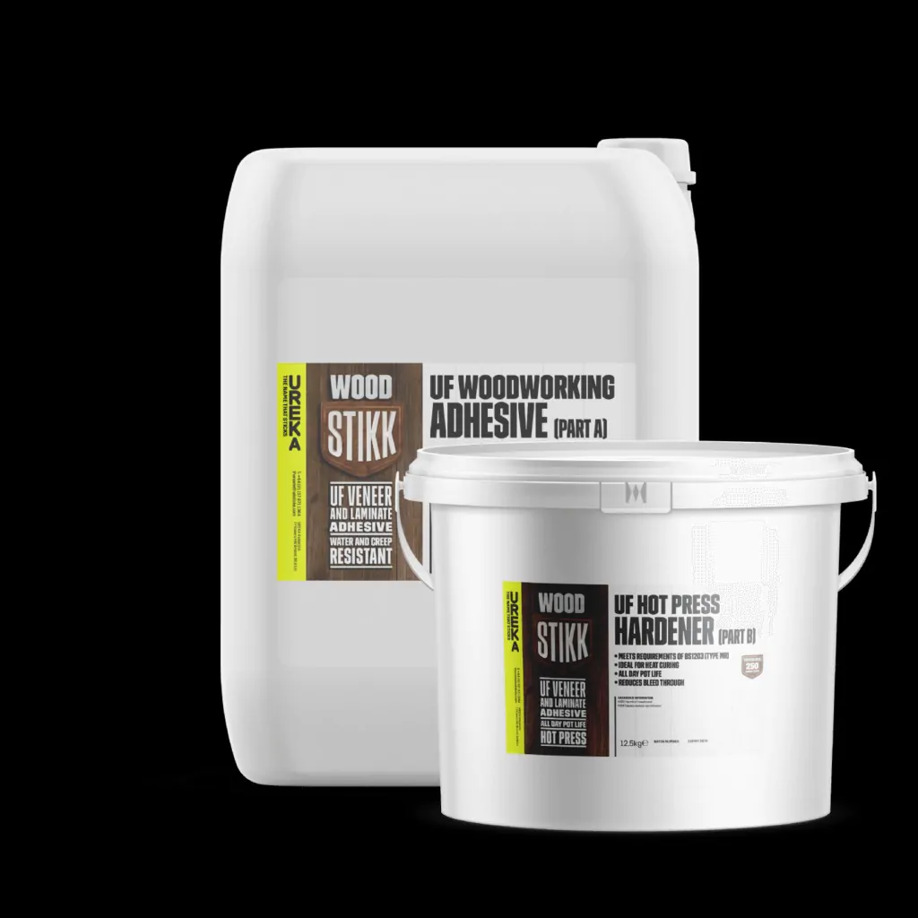 Wood veneer glue for hot press bonding